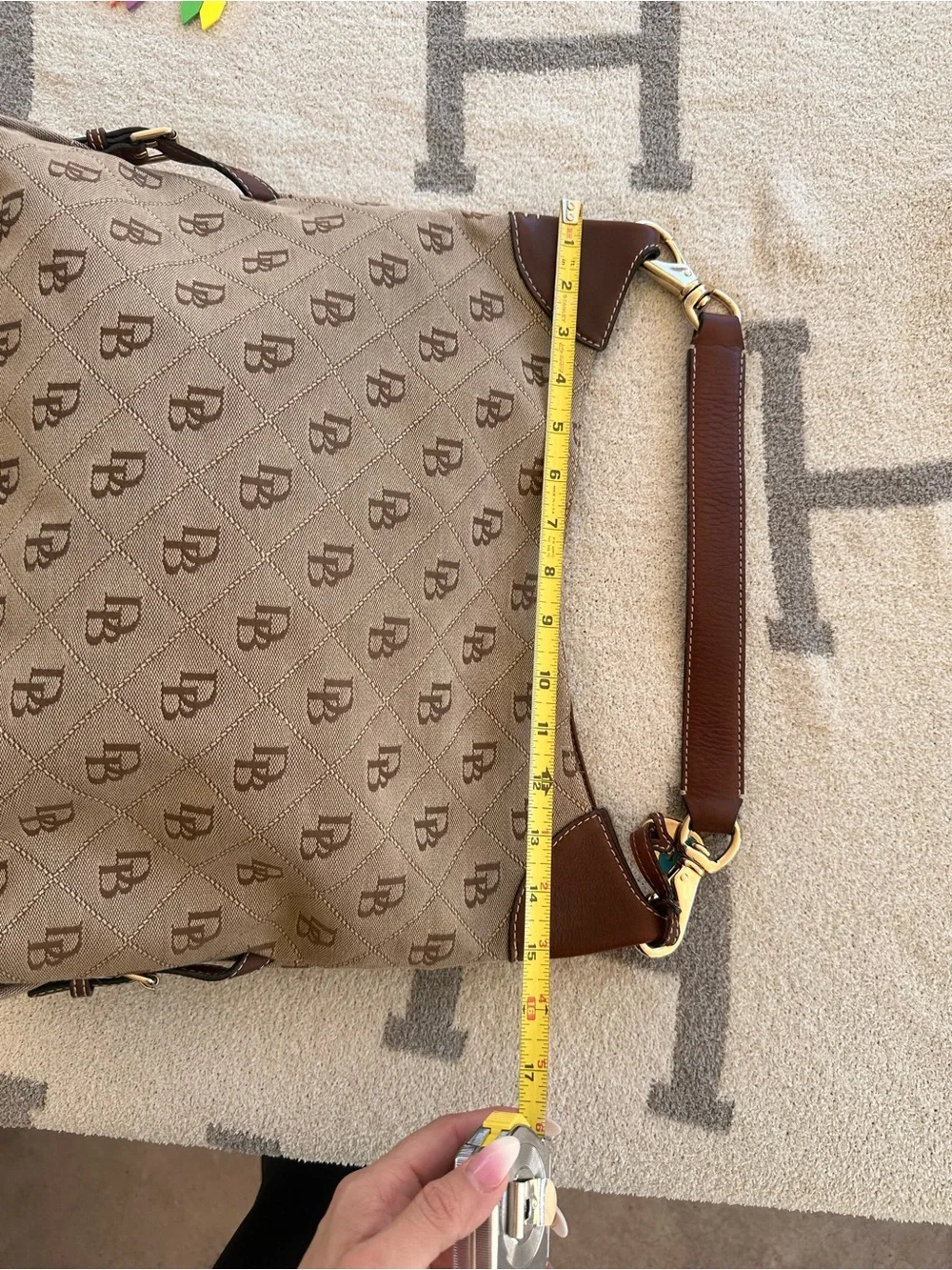 Dooney & Bourke Brown Logo-Print Hobo Bag
